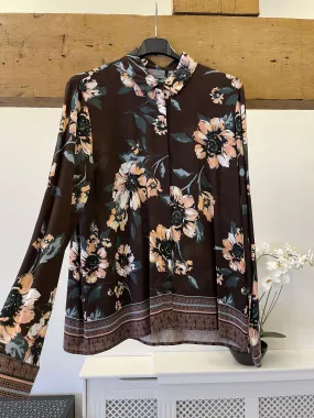 B Young Brown Floral Ladies Shirt