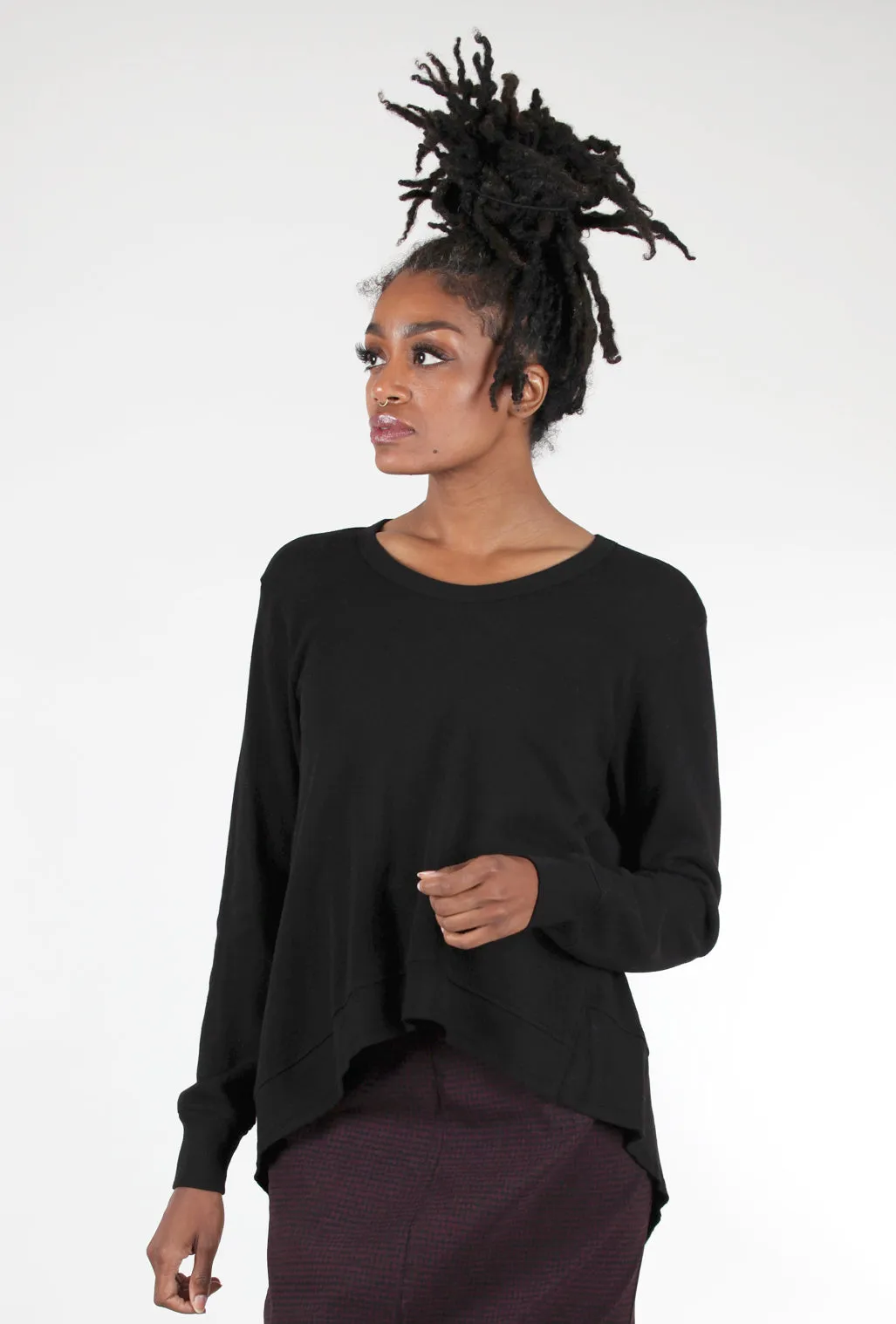 Basic Big Backslant Sweatshirt, Black