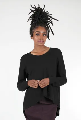 Basic Big Backslant Sweatshirt, Black