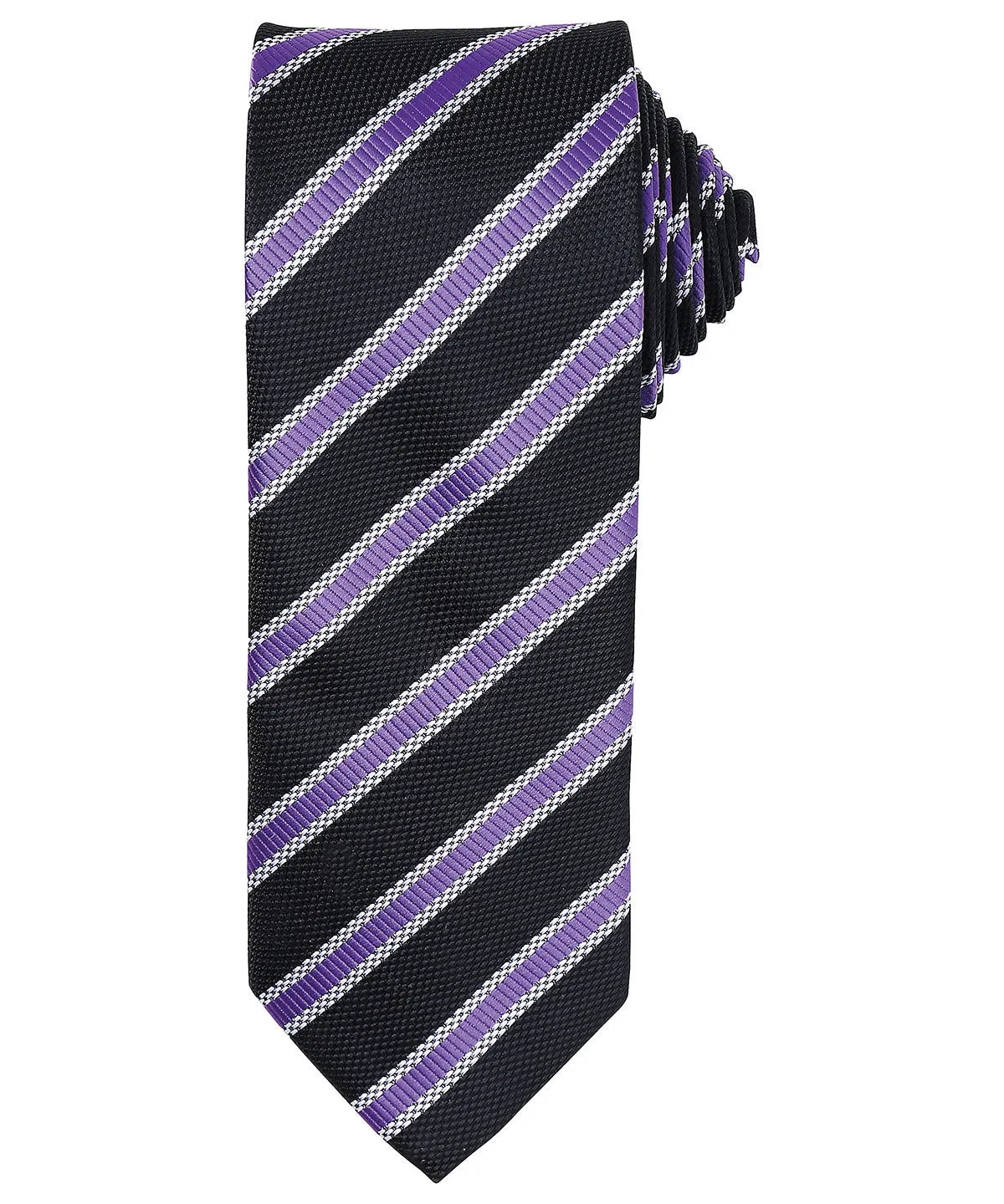 Black/Rich Violet - Waffle stripe tie