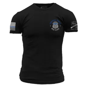 Blue Line Support Those Who Serve T-Shirt - Black