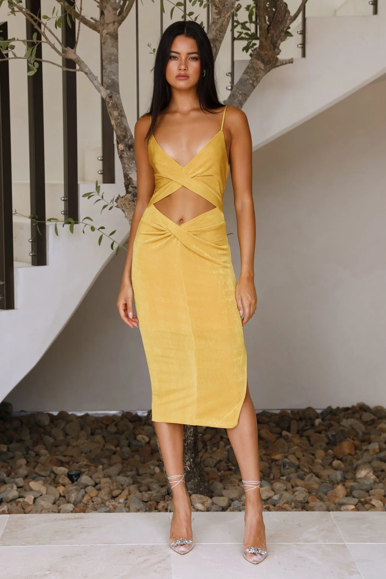 Fallin Into You Maxi Dress Yellow