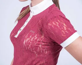 For Horses Luna Lace Blouse in Bourdeaux