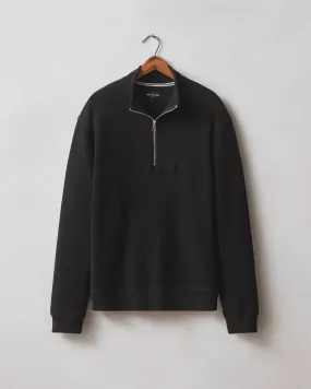 French Rib Half Zip - Black