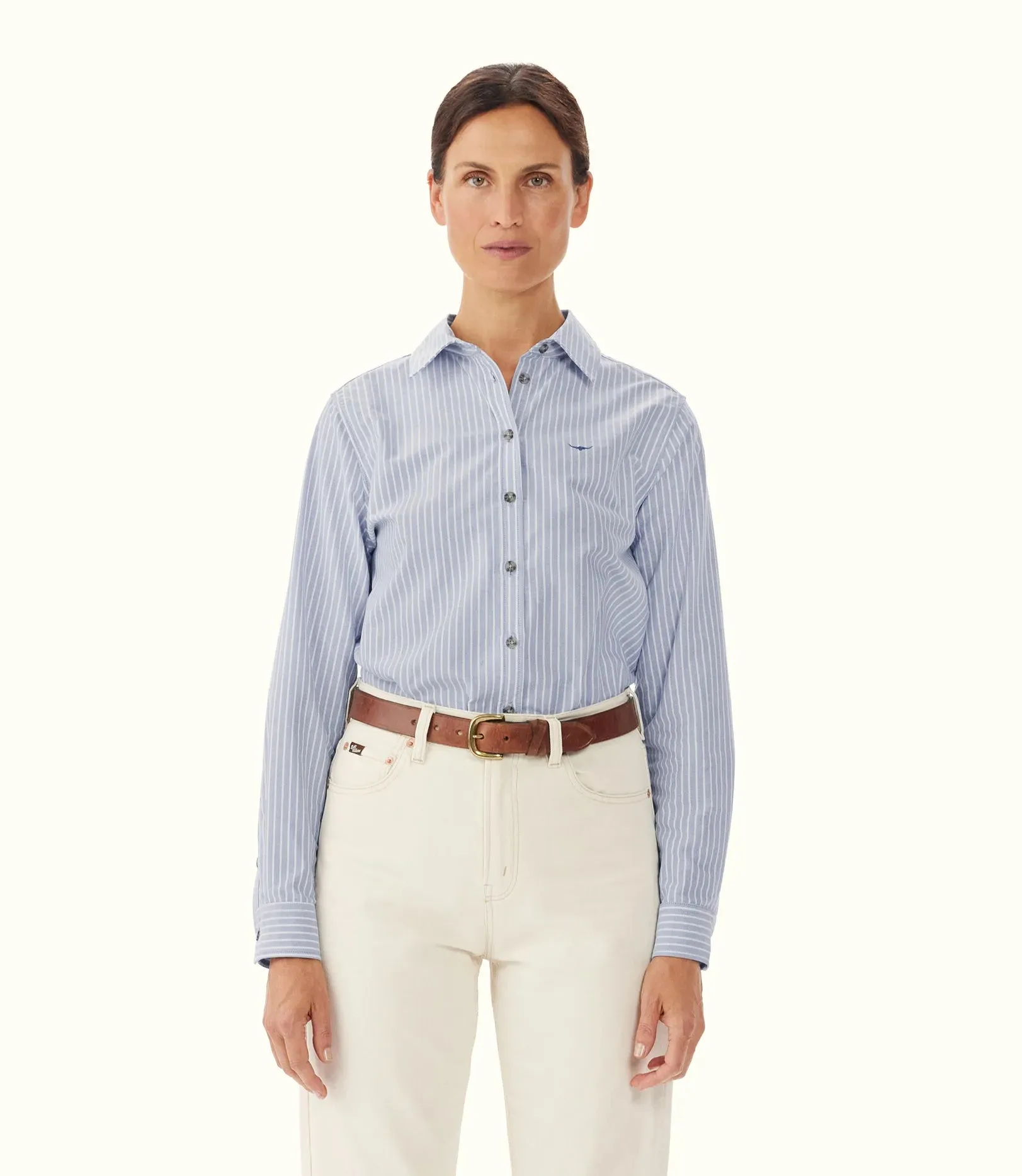 Olney Riding Shirt - Stripe - Blue & White