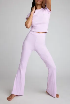 Pointelle Flare Pant in Lilac