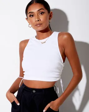 Raze Crop Top in Rib White