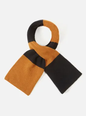 Universal Works Deluxe Football Scarf in Black/Gold Soft Wool