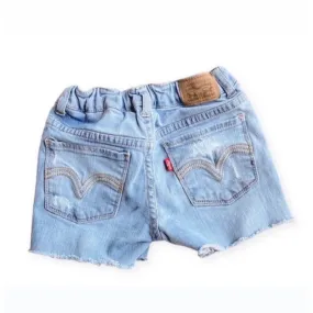 vintage levi's distressed denim cut-offs adjustable waist | size 6/7x