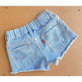 vintage levi's light wash upcycled denim cut-offs | size 7/8T