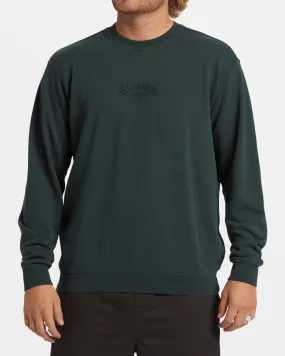 Wave Washed Crewneck Sweatshirt - Forest Green