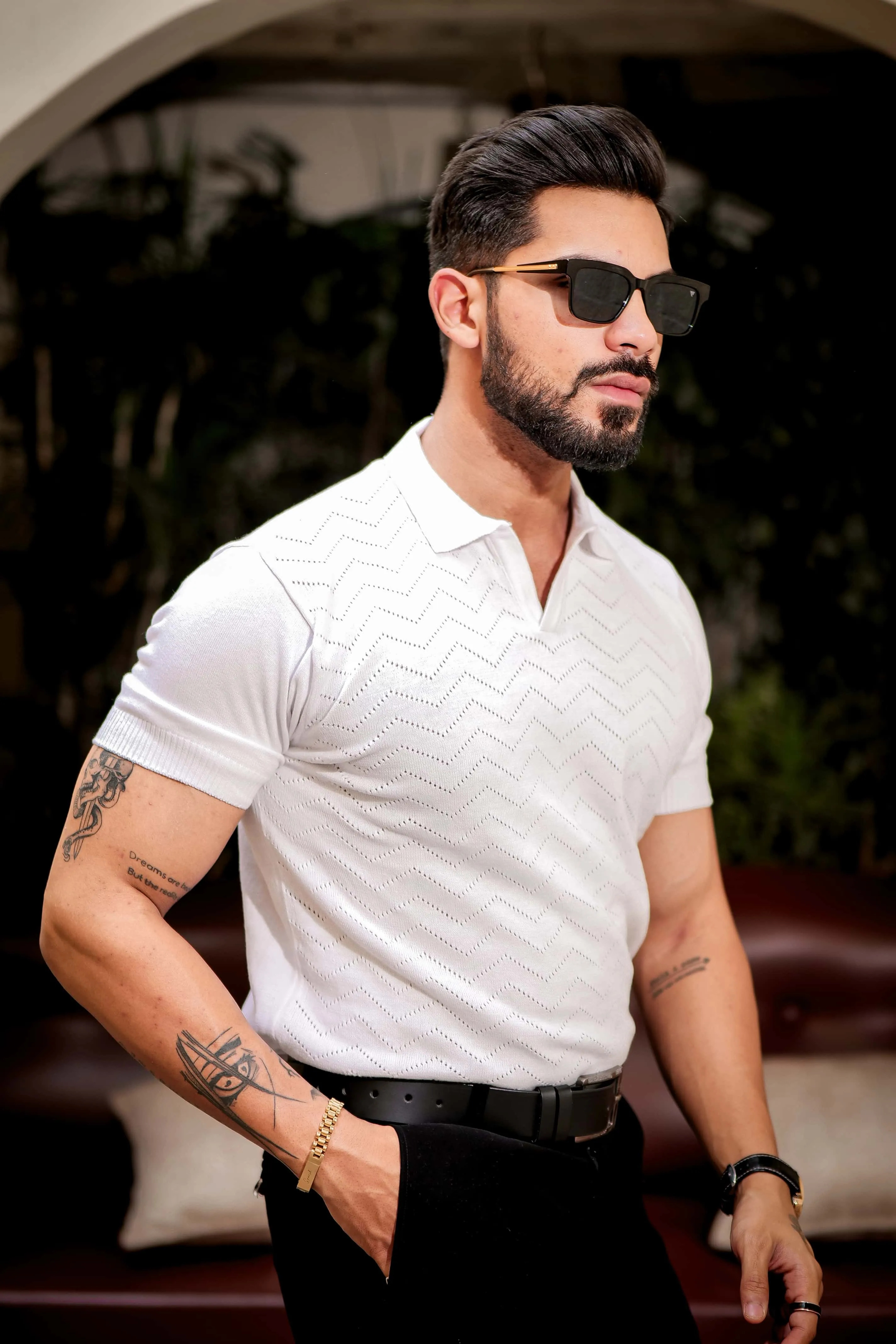 White Designer Cotton Half Sleeve Premium T Shirt