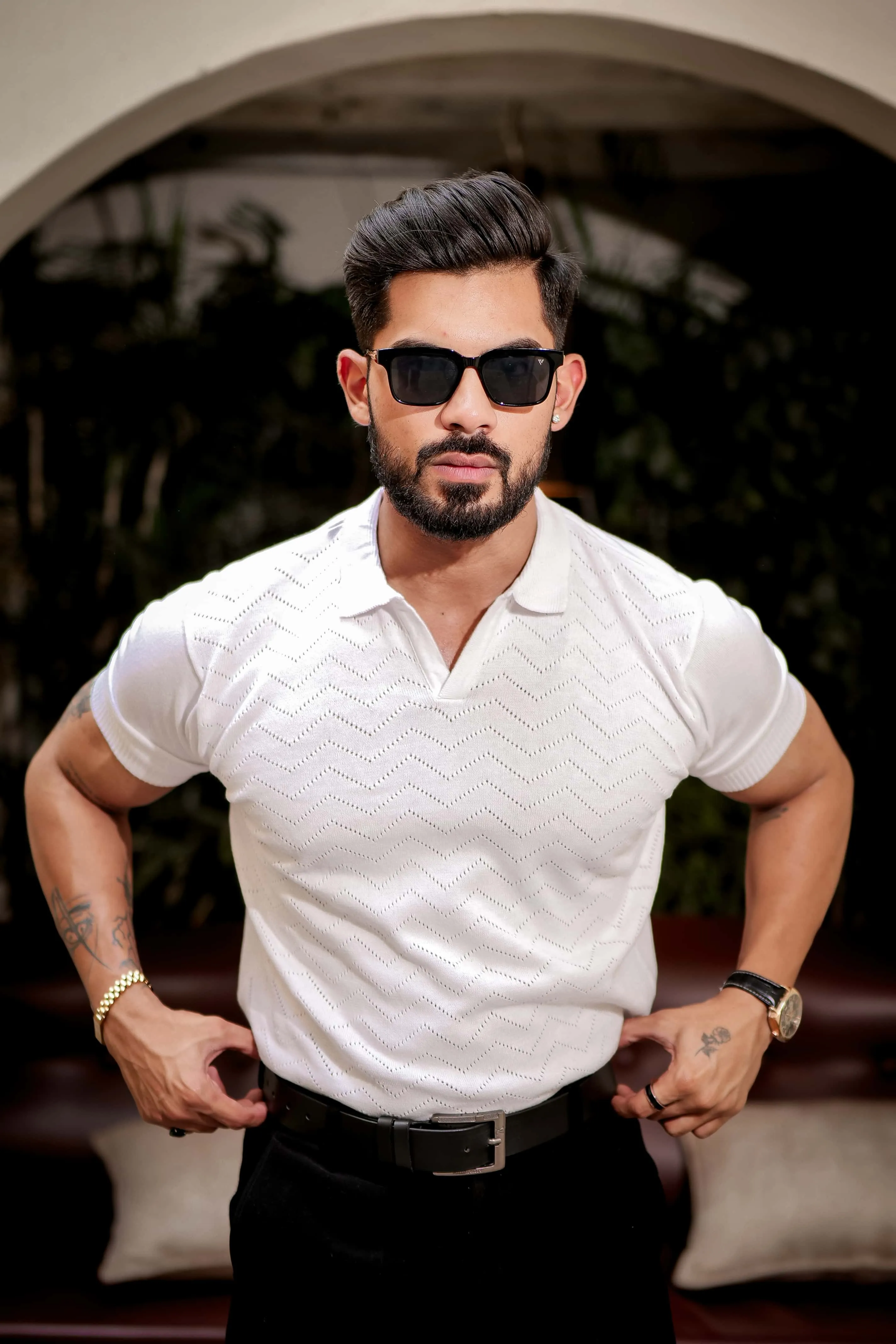 White Designer Cotton Half Sleeve Premium T Shirt