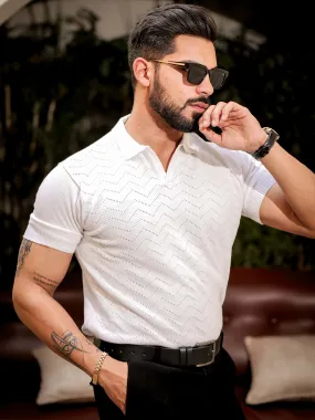 White Designer Cotton Half Sleeve Premium T Shirt